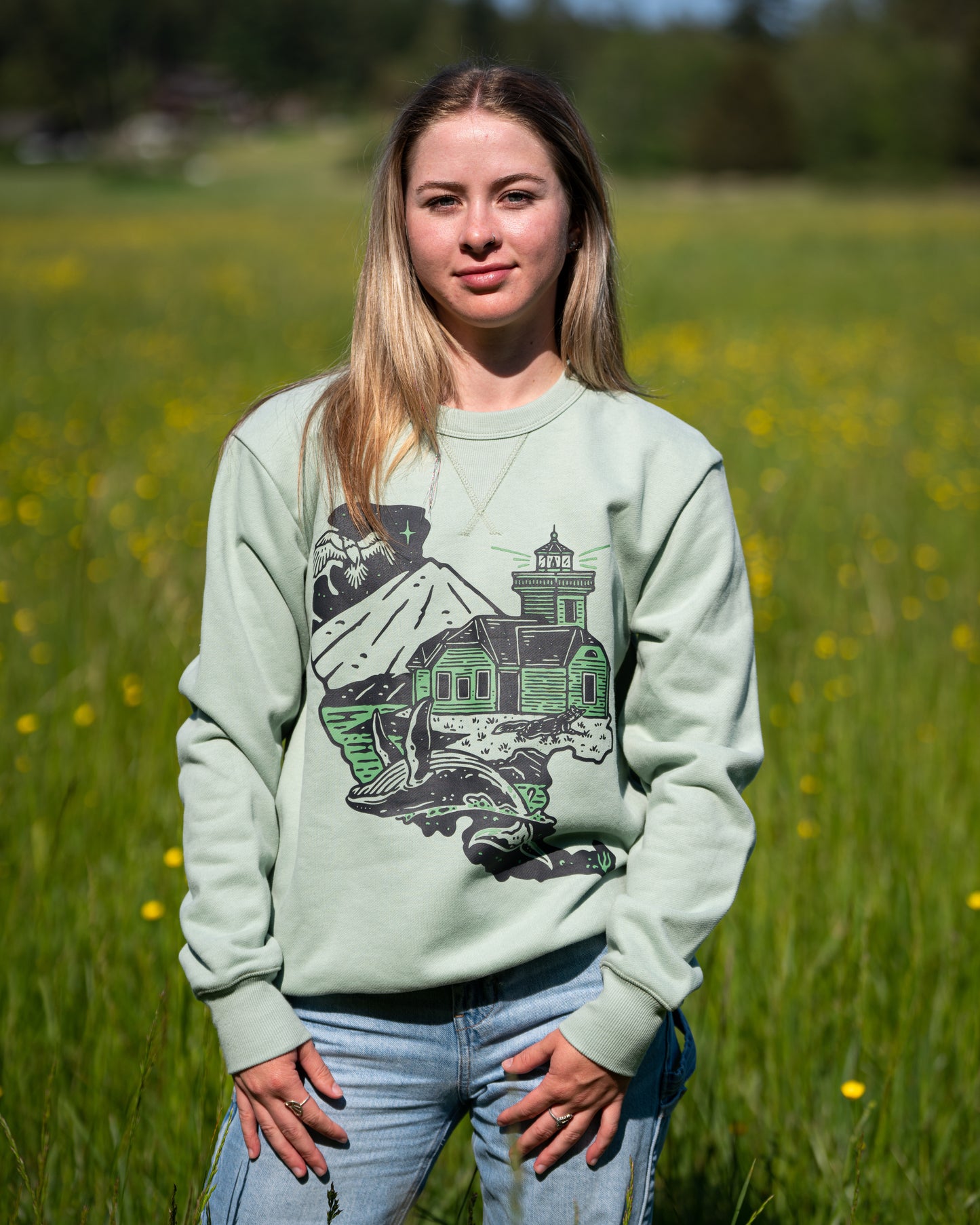 Abstract Island Sweatshirt - Green